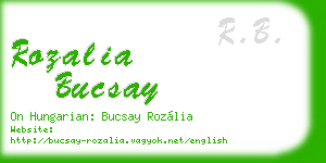 rozalia bucsay business card